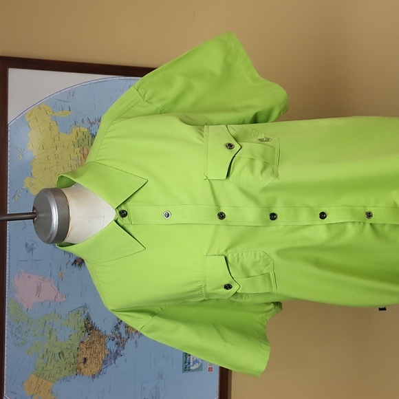 VTG Miskeen Originals Men’s Green Short Sleeve Button Up Skateboarding Shirt L - Picture 2 of 15